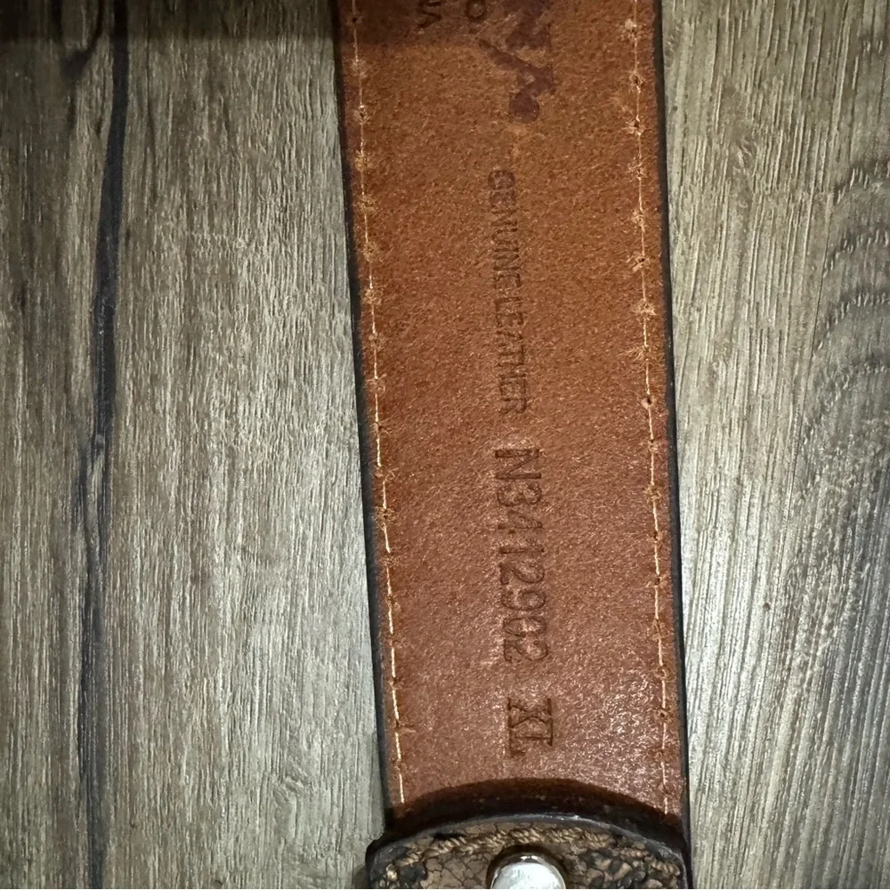Nocona Belt co. Brown Leather Belt with Silver Buckle size - XL